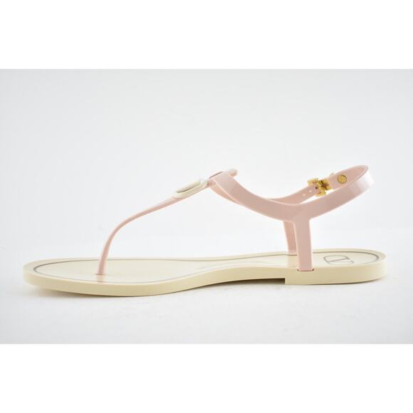 Valentino Rockstud Pink V Logo PVC Thong Rubber Jelly Ankle Strap Flat Sandal 41 - Picture 8 of 11